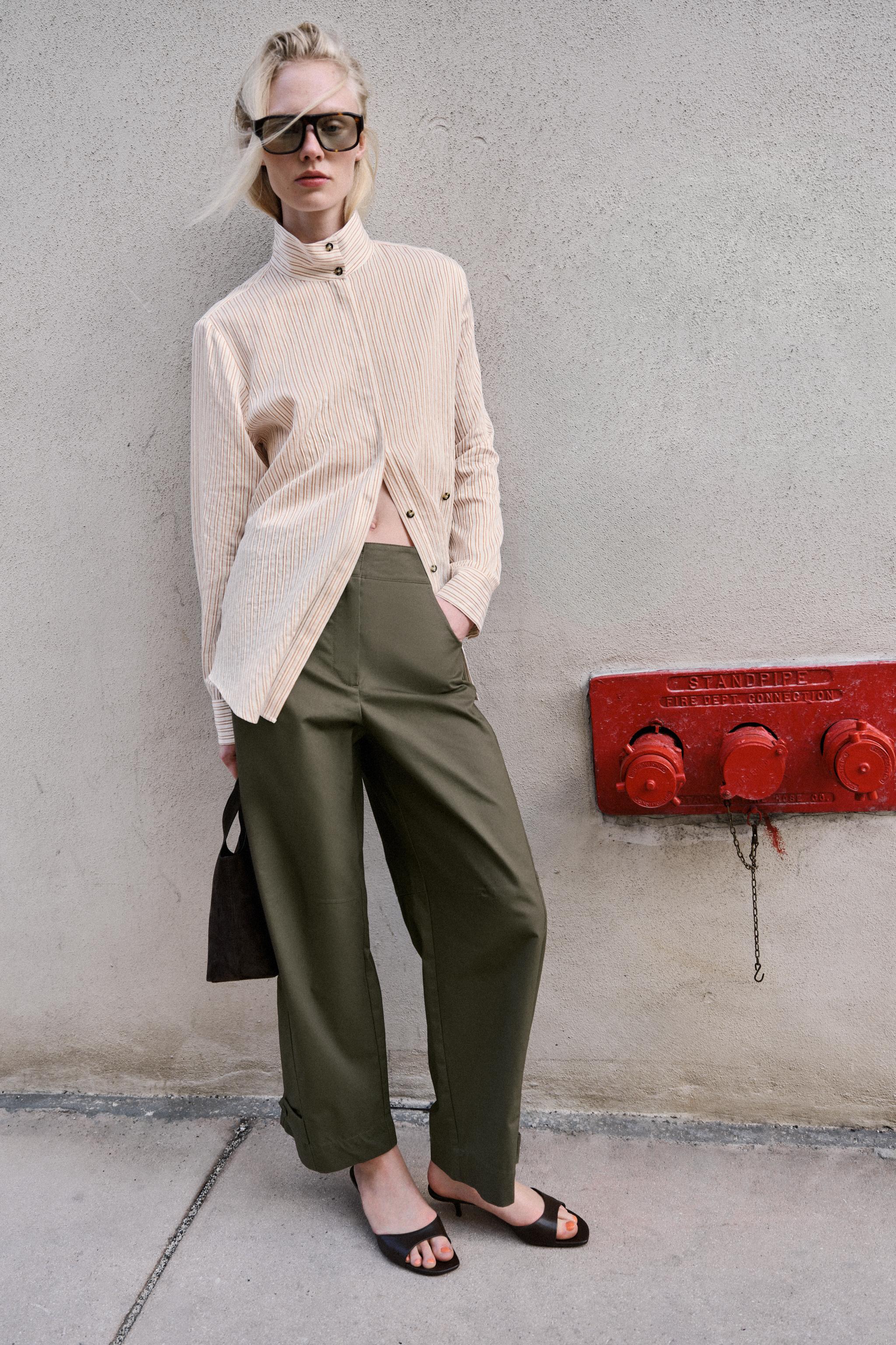 PANTALON BARREL À PASSANTS